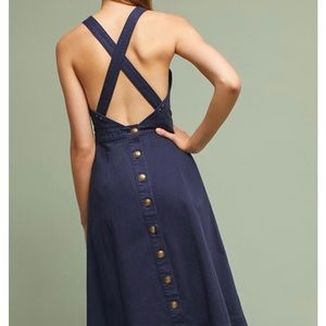 Anthropologie Maeve Chino Apron Midi Dress